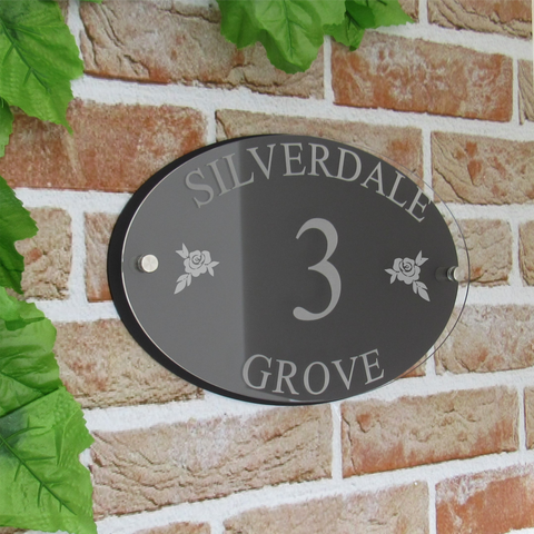 Large Oval Modern House Sign