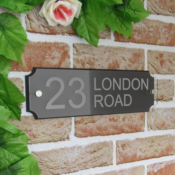 Notched End Modern House Name/Number Plaque