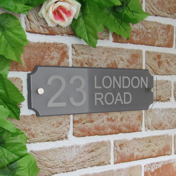 Notched End Modern House Name/Number Plaque